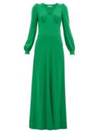 Matchesfashion.com Bella Freud - Nova Balloon Sleeve Crepe Dress - Womens - Green