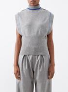 Victoria Beckham - Ribbed-trim Cashmere-blend Sleeveless Sweater - Womens - Grey