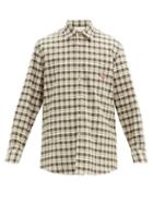 Matchesfashion.com Gucci - Cat-embroidered Check Cotton-poplin Shirt - Mens - Khaki