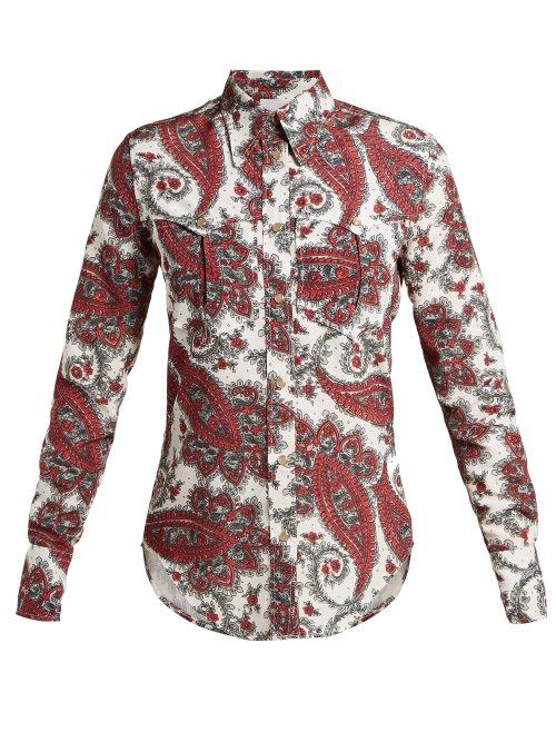 Matchesfashion.com Isabel Marant - Tania Paisley Print Silk Shirt - Womens - Red Multi