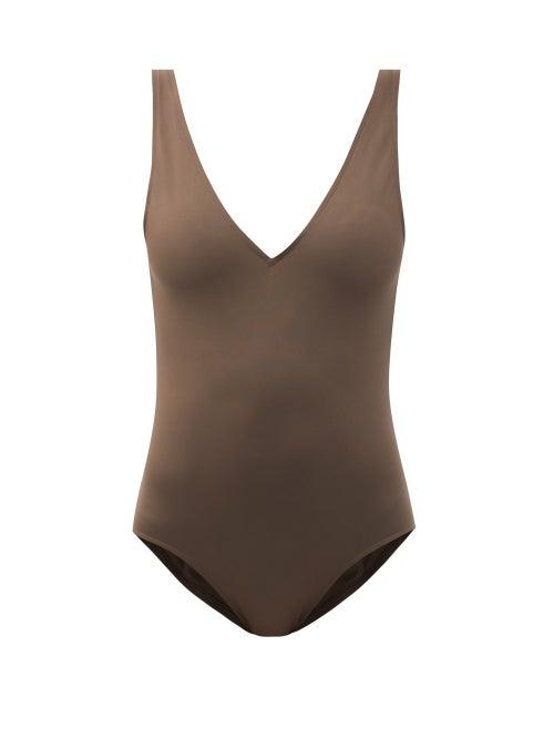 Matchesfashion.com Asceno - Comporta Scooped-back Swimsuit - Womens - Brown