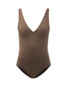 Matchesfashion.com Asceno - Comporta Scooped-back Swimsuit - Womens - Brown