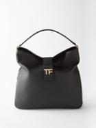 Tom Ford - Medium Logo-plaque Grained-leather Shoulder Bag - Womens - Black