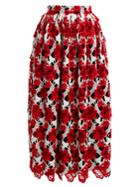 House Of Holland Floral-lace Midi Skirt