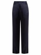 Matchesfashion.com Sies Marjan - Tatum Straight Leg Duchess Satin Trousers - Womens - Navy