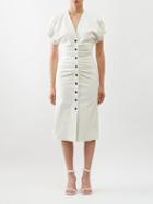 Isabel Marant - Carly Leather Midi Dress - Womens - Ecru