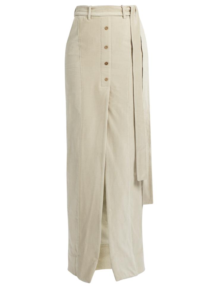 Palmer/harding Waist-tie Stretch-cotton Corduroy Maxi Skirt