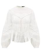 Matchesfashion.com Isabel Marant - Samantha Embroidered Ramie-voile Blouse - Womens - White