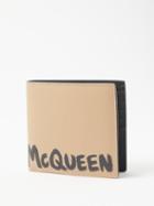 Alexander Mcqueen - Graffiti-print Leather Bi-fold Wallet - Mens - Khaki