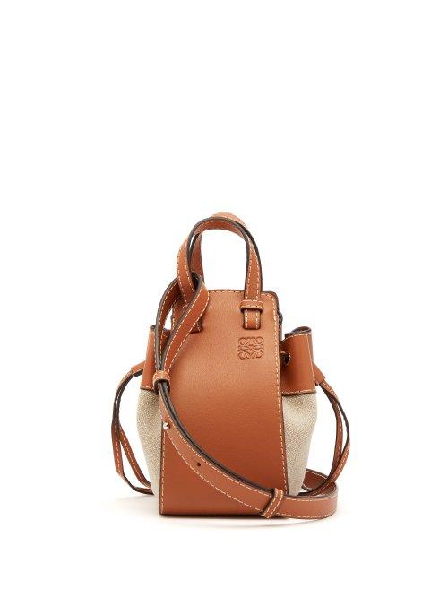 Matchesfashion.com Loewe - Hammock Mini Linen And Leather Tote - Womens - Tan Multi