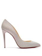 Matchesfashion.com Christian Louboutin - Pigalle Follies 100 Glitter Embellished Pumps - Womens - Silver