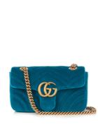 Gucci Gg Marmont Mini Quilted-velvet Cross-body Bag
