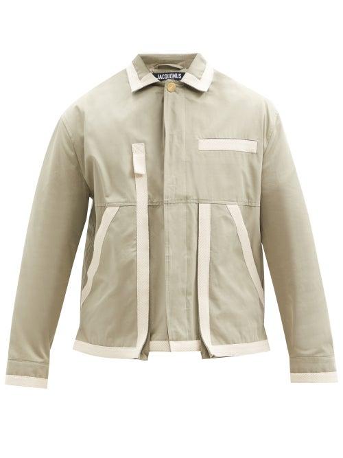 Matchesfashion.com Jacquemus - Taped-seam Cotton-canvas Jacket - Mens - Green