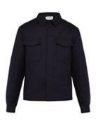 Matchesfashion.com Officine Gnrale - Padded Wool Flannel Shirt - Mens - Navy