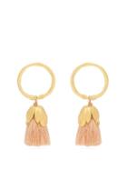 Matchesfashion.com Elise Tsikis - Oxya Gold Plated Tassel Hoop Earrings - Womens - Pink