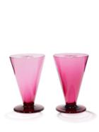Emporio Sirenuse - Set Of Two Aria Glass Wine Glasses - Pink