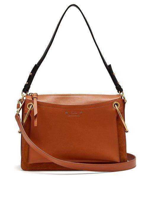 Matchesfashion.com Chlo - Roy Medium Suede And Leather Shoulder Bag - Womens - Tan