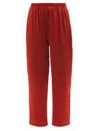 Araks - Emman Silk-satin Pyjama Trousers - Womens - Burgundy