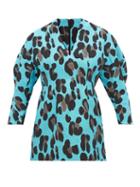 Matchesfashion.com Elzinga - V Neck Leopard Jacquard Mini Dress - Womens - Leopard