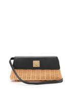 Matchesfashion.com Sparrows Weave - The Clutch Wicker And Leather Cross Body Bag - Womens - Black