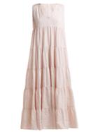 Matchesfashion.com Merlette - Kelmtu Tiered Cotton Blend Dress - Womens - Light Pink