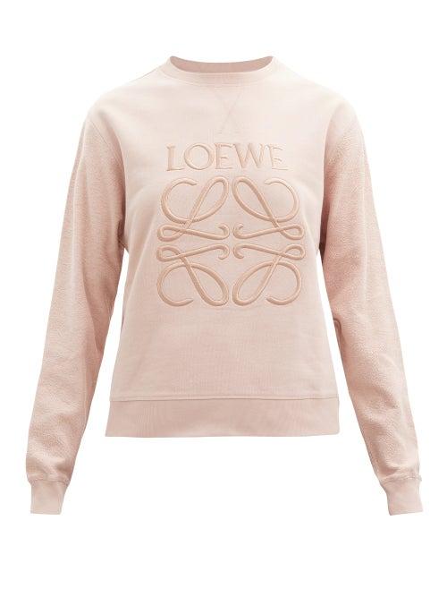 Matchesfashion.com Loewe - Anagram-embroidered Cotton-jersey Sweatshirt - Womens - Light Pink