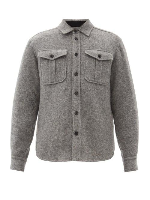 Matchesfashion.com Isabel Marant - Pesley Felted Wool-blend Shirt - Mens - Grey