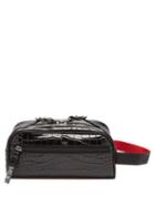 Matchesfashion.com Christian Louboutin - Blaster Spike Stud Croc-effect Leather Wash Bag - Mens - Black