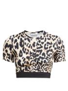 Matchesfashion.com Paco Rabanne - Leopard Print Stretch Jersey Crop Top - Womens - Leopard