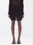 Christopher Esber - Crocheted Cotton-blend Knit Mini Skirt - Womens - Black