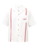 Marine Serre - Upcycled Recycled-cotton Bowling Shirt - Mens - White