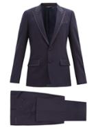 Matchesfashion.com Dolce & Gabbana - Two-piece Wool-blend Twill Tuxedo Suit - Mens - Navy