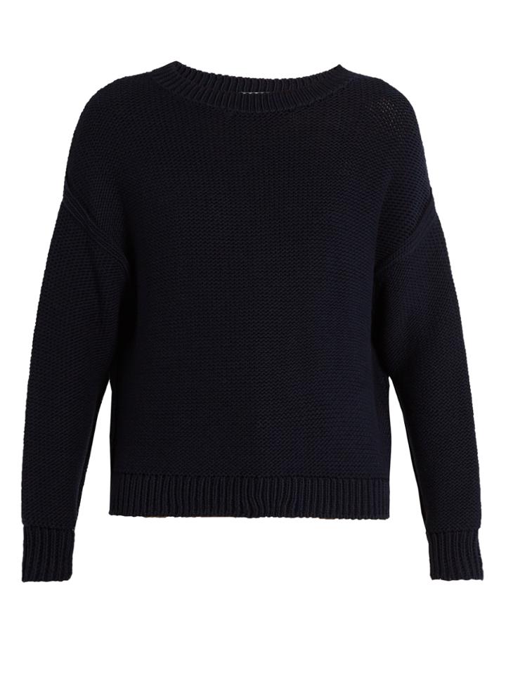 Vince Round-neck Cotton-blend Sweater