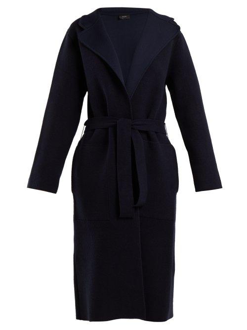 Matchesfashion.com Joseph - Wool Blend Belted Cardigan - Womens - Navy