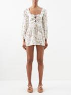 Marysia - Sip Sip Shell-print Cotton Playsuit - Womens - Ivory Multi