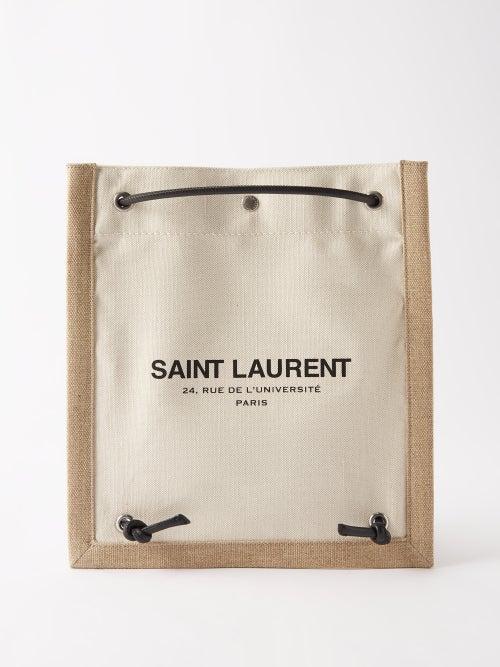 Saint Laurent - Logo-print Canvas Cross-body Bag - Mens - Beige Multi