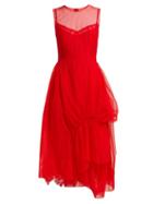 Matchesfashion.com Simone Rocha - Lace Embellished Tulle Dress - Womens - Red