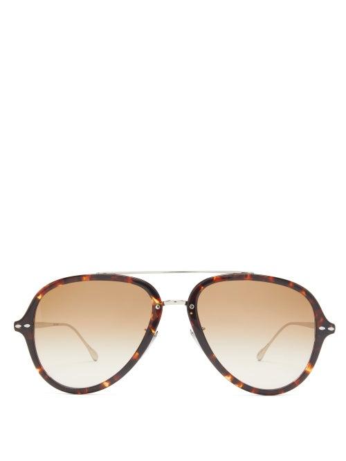 Matchesfashion.com Isabel Marant Eyewear - Windsor Aviator Tortoiseshell-acetate Sunglasses - Womens - Tortoiseshell