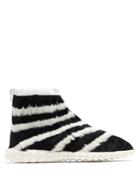 Valentino Free Striped Feather-embellished High-top Trainers