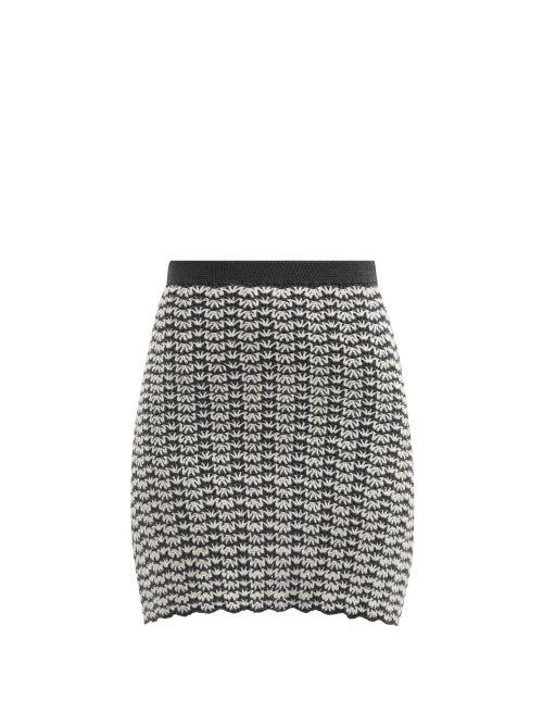 Matchesfashion.com Escvdo - Ana High-rise Hand-crocheted Cotton Mini Skirt - Womens - Navy