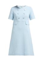 Matchesfashion.com Goat - Brigitte Wool Crepe Dress - Womens - Light Blue