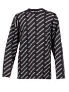 Balenciaga - Logo-jacquard Sweater - Mens - Black White