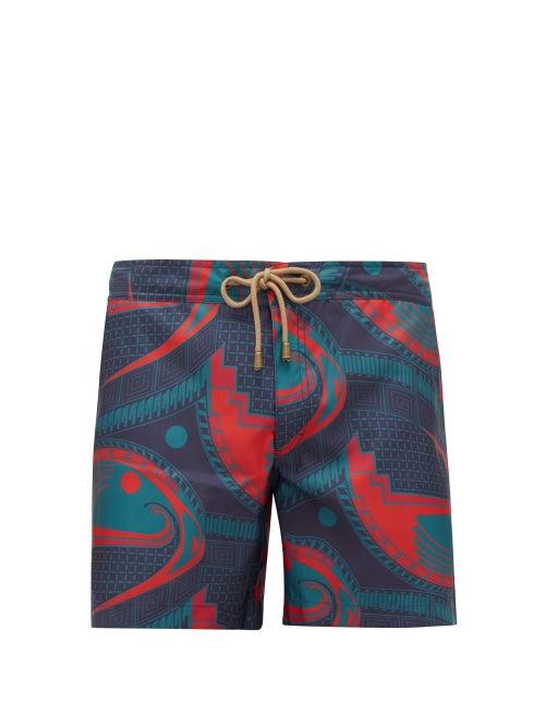 Matchesfashion.com Thorsun - Mata Graphic Print Swim Shorts - Mens - Blue Multi