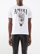 Amiri - Crystal Ball Logo-print Cotton-jersey T-shirt - Mens - White Black