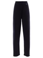 Extreme Cashmere - Stretch-cashmere Wide-leg Trousers - Womens - Navy
