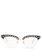 Gucci Cat-eye Faux-pearl Embellished Metal Glasses