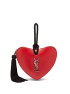 Matchesfashion.com Saint Laurent - Love Heart Logo Leather Clutch - Womens - Red