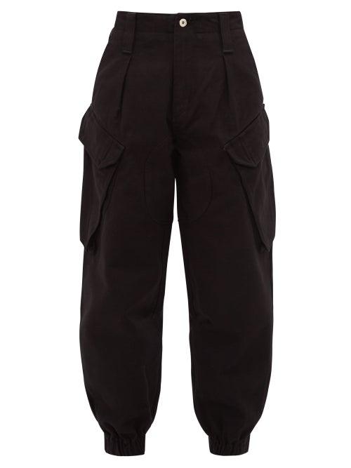 Matchesfashion.com Marques'almeida - High Rise Cropped Denim Cargo Trousers - Womens - Black
