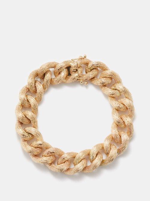 Bleue Burnham - Cuban-link Recycled 9kt Gold Bracelet - Mens - Gold