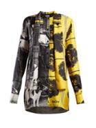 Matchesfashion.com Jw Anderson - Gilbert & George Print Silk Blouse - Womens - Yellow Multi